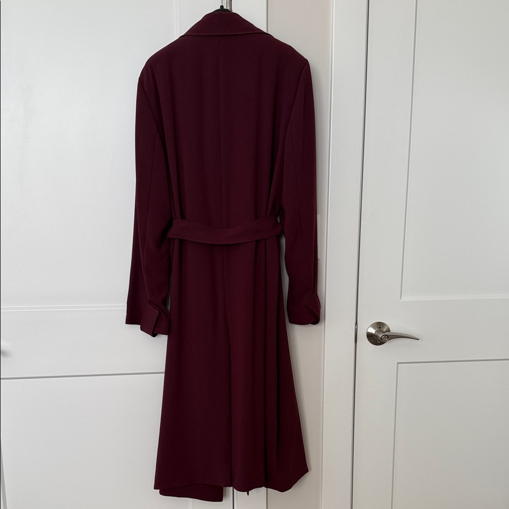 Theory Burgundy Trench Coat - Picture 3 of 3
